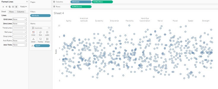 Jitter with no lines or headers