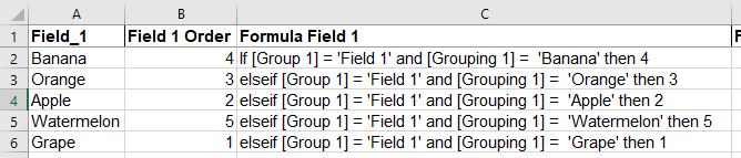 5-Fields Table